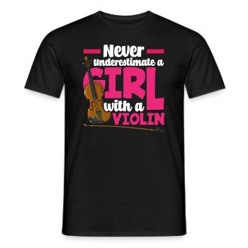 Geige Violine Geigenspieler Violinenspieler - Männer T-Shirt - Schwarz - Vorne - AI Model Male 178 light (178cm)