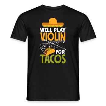 Violin Violin Violinist Violin Player - Men's T-Shirt - black - Front - AI Model Male 178 light (178cm)