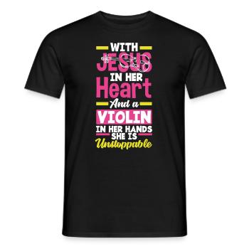 Geige Violine Geigenspieler Violinenspieler - Männer T-Shirt - Schwarz - Vorne - AI Model Male 178 light (178cm)