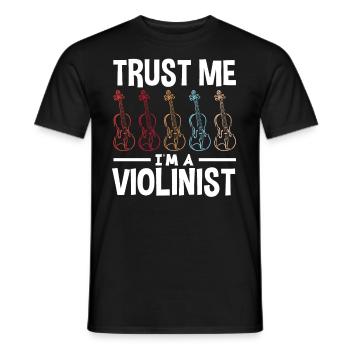 Violin Violin Violinist Violin Player - Men's T-Shirt - black - Front - AI Model Male 178 light (178cm)
