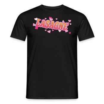 Lasagna Love for the Noodle Casserole Fan - Men's T-Shirt - black - Front - AI Model Male 178 light (178cm)