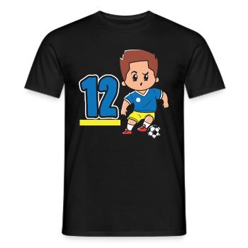 12th Birthday 12 Years Soccer Soccer Player - Men's T-Shirt - black - Front - AI Model Male 178 light (178cm)