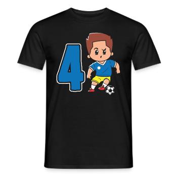 4e anniversaire 4 ans de football joueur de football - T-shirt homme - noir - Devant - AI Model Male 178 light (178cm)