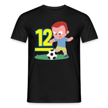 12th Birthday 12 Years Soccer Soccer Player - Men's T-Shirt - black - Front - AI Model Male 178 light (178cm)