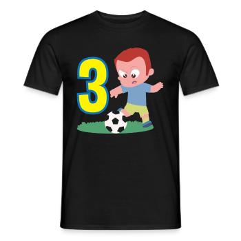 3rd Birthday 3 Years Soccer Soccer Player - Men's T-Shirt - black - Front - AI Model Male 178 light (178cm)