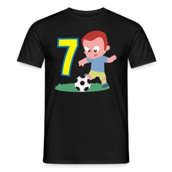 7th Birthday 7 Years Soccer Soccer Player - Men's T-Shirt - black - Front - AI Model Male 178 light (178cm)