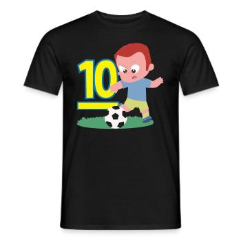 10e anniversaire 10 ans Football Joueur de football - T-shirt homme - noir - Devant - AI Model Male 178 light (178cm)