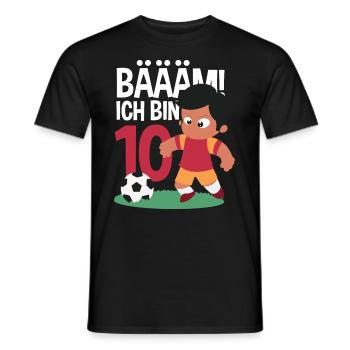 10e anniversaire 10 ans Football Joueur de football - T-shirt homme - noir - Devant - AI Model Male 178 light (178cm)