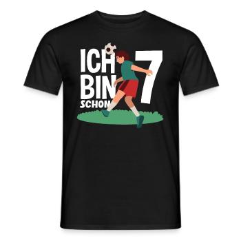 7th Birthday 7 Years Soccer Soccer Player - Men's T-Shirt - black - Front - AI Model Male 178 light (178cm)