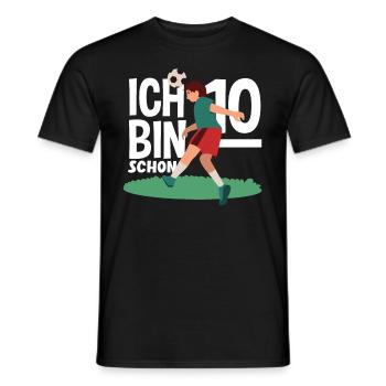 10e anniversaire 10 ans Football Joueur de football - T-shirt homme - noir - Devant - AI Model Male 178 light (178cm)
