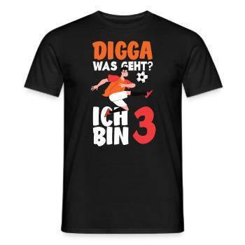3rd Birthday 3 Years Soccer Soccer Player - Men's T-Shirt - black - Front - AI Model Male 178 light (178cm)
