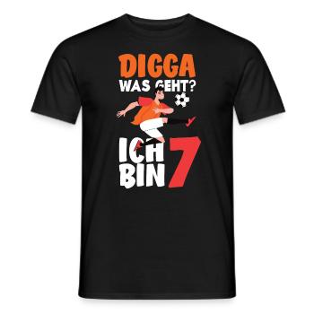7th Birthday 7 Years Soccer Soccer Player - Men's T-Shirt - black - Front - AI Model Male 178 light (178cm)