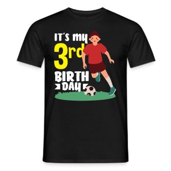 3rd Birthday 3 Years Soccer Soccer Player - Men's T-Shirt - black - Front - AI Model Male 178 light (178cm)