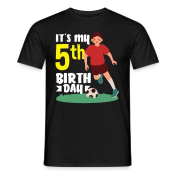 5. Geburtstag 5 Jahre Fußball Fußballspieler - Männer T-Shirt - Schwarz - Vorne - AI Model Male 178 light (178cm)