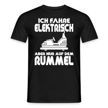 "Ich fahre Elektrisch" Autoscooter - Männer T-Shirt - Schwarz - Vorne - AI Model Male 178 light (178cm)