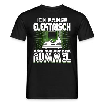 "Ich fahre Elektrisch" Autoscooter - Männer T-Shirt - Schwarz - Vorne - AI Model Male 178 light (178cm)