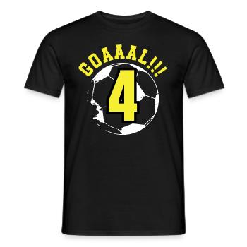 4e anniversaire 4 ans de football joueur de football - T-shirt homme - noir - Devant - AI Model Male 178 light (178cm)