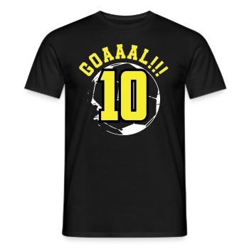 10e anniversaire 10 ans Football Joueur de football - T-shirt homme - noir - Devant - AI Model Male 178 light (178cm)