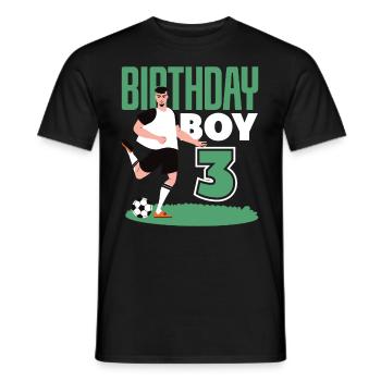 3rd Birthday 3 Years Soccer Soccer Player - Men's T-Shirt - black - Front - AI Model Male 178 light (178cm)