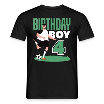 4e anniversaire 4 ans de football joueur de football - T-shirt homme - noir - Devant - AI Model Male 178 light (178cm)