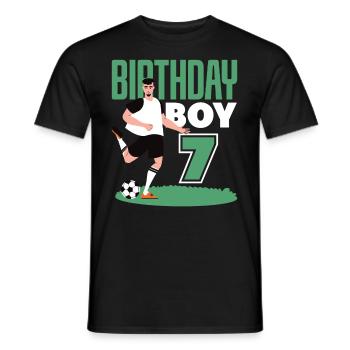 7th Birthday 7 Years Soccer Soccer Player - Men's T-Shirt - black - Front - AI Model Male 178 light (178cm)