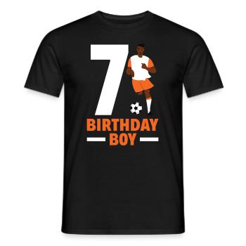 7th Birthday 7 Years Soccer Soccer Player - Men's T-Shirt - black - Front - AI Model Male 178 light (178cm)