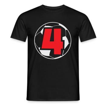 4e anniversaire 4 ans de football joueur de football - T-shirt homme - noir - Devant - AI Model Male 178 light (178cm)