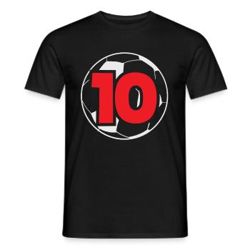 10e anniversaire 10 ans Football Joueur de football - T-shirt homme - noir - Devant - AI Model Male 178 light (178cm)