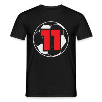 11. Geburtstag 11 Jahre Fußball Fußballspieler - Männer T-Shirt - Schwarz - Vorne - AI Model Male 178 light (178cm)