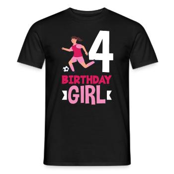 4e anniversaire 4 ans de football joueur de football - T-shirt homme - noir - Devant - AI Model Male 178 light (178cm)