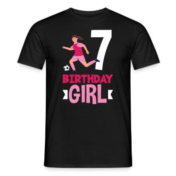 7th Birthday 7 Years Soccer Soccer Player - Men's T-Shirt - black - Front - AI Model Male 178 light (178cm)