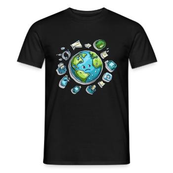 Anti Littering No Environment Recycle - Männer T-Shirt - Schwarz - Vorne - AI Model Male 178 light (178cm)