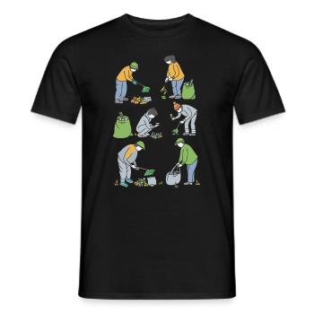 Anti Littering No Environment Recycle - Männer T-Shirt - Schwarz - Vorne - AI Model Male 178 light (178cm)