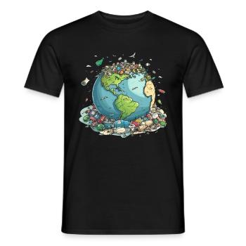 Anti Littering No Environment Recycle - Männer T-Shirt - Schwarz - Vorne - AI Model Male 178 light (178cm)