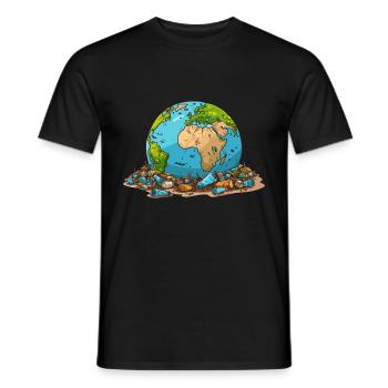 Anti Littering No Environment Recycle - Männer T-Shirt - Schwarz - Vorne - AI Model Male 178 light (178cm)