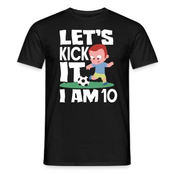 10e anniversaire 10 ans Football Joueur de football - T-shirt homme - noir - Devant - AI Model Male 178 light (178cm)