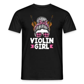 Geige Violine Geigenspieler Violinenspieler - Männer T-Shirt - Schwarz - Vorne - AI Model Male 178 light (178cm)