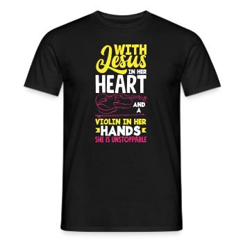 Violin Violin Violinist Violin Player - Men's T-Shirt - black - Front - AI Model Male 178 light (178cm)