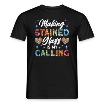 Lustiger Buntglas-künstler - Männer T-Shirt - Schwarz - Vorne - AI Model Male 178 light (178cm)