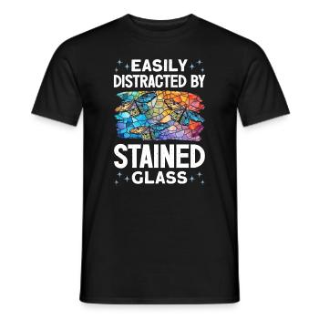 Lustiger Buntglas-künstler - Männer T-Shirt - Schwarz - Vorne - AI Model Male 178 light (178cm)