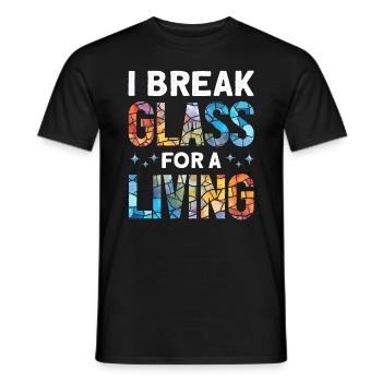 Lustiger Buntglas-künstler - Männer T-Shirt - Schwarz - Vorne - AI Model Male 178 light (178cm)