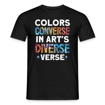 Lustiger Buntglas-künstler - Männer T-Shirt - Schwarz - Vorne - AI Model Male 178 light (178cm)