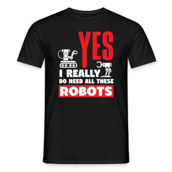 Programmeur de robots robotiques - T-shirt homme - noir - Devant - AI Model Male 178 light (178cm)