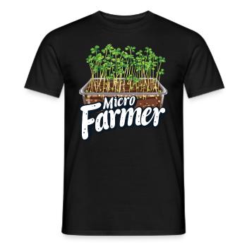 Microgreen Agriculture Gardening - Men's T-Shirt - black - Front - AI Model Male 178 light (178cm)