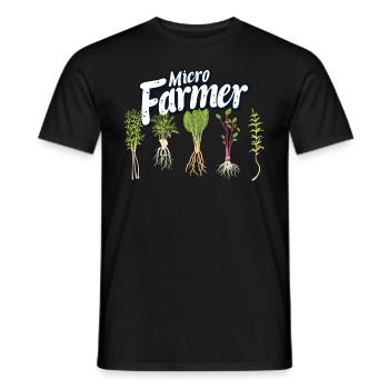 Microgreen Agriculture Gardening - Men's T-Shirt - black - Front - AI Model Male 178 light (178cm)