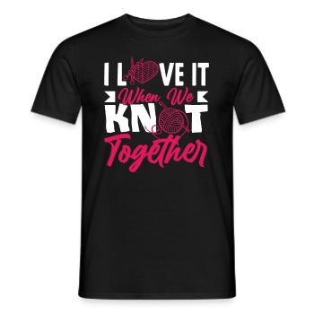 Funny Knitting Knitting Needle Gift - Men's T-Shirt - black - Front - AI Model Male 178 light (178cm)