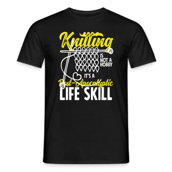 Drôle de tricot à l’aiguille à tricoter cadeau - T-shirt homme - noir - Devant - AI Model Male 178 light (178cm)