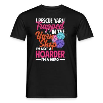 Drôle de tricot à l’aiguille à tricoter cadeau - T-shirt homme - noir - Devant - AI Model Male 178 light (178cm)