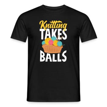 Lustiges Stricken Stricknadel Geschenk - Männer T-Shirt - Schwarz - Vorne - AI Model Male 178 light (178cm)