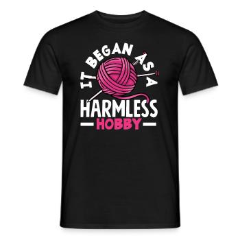 Drôle de tricot à l’aiguille à tricoter cadeau - T-shirt homme - noir - Devant - AI Model Male 178 light (178cm)